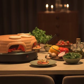 Emerio PO-115848.1 Terracotta Pizzaoven 6 Persoons