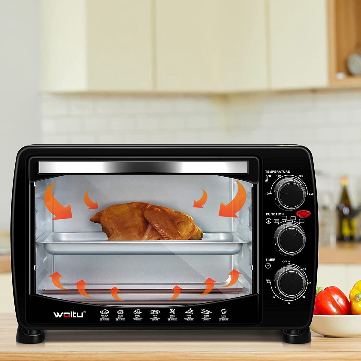 Furnibella Mini-Pizzaoven 20L Zwart