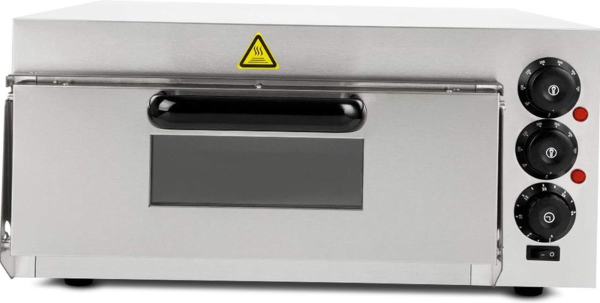 Gastro Pizzaoven RVS met Vuurvaste Steen en Timer