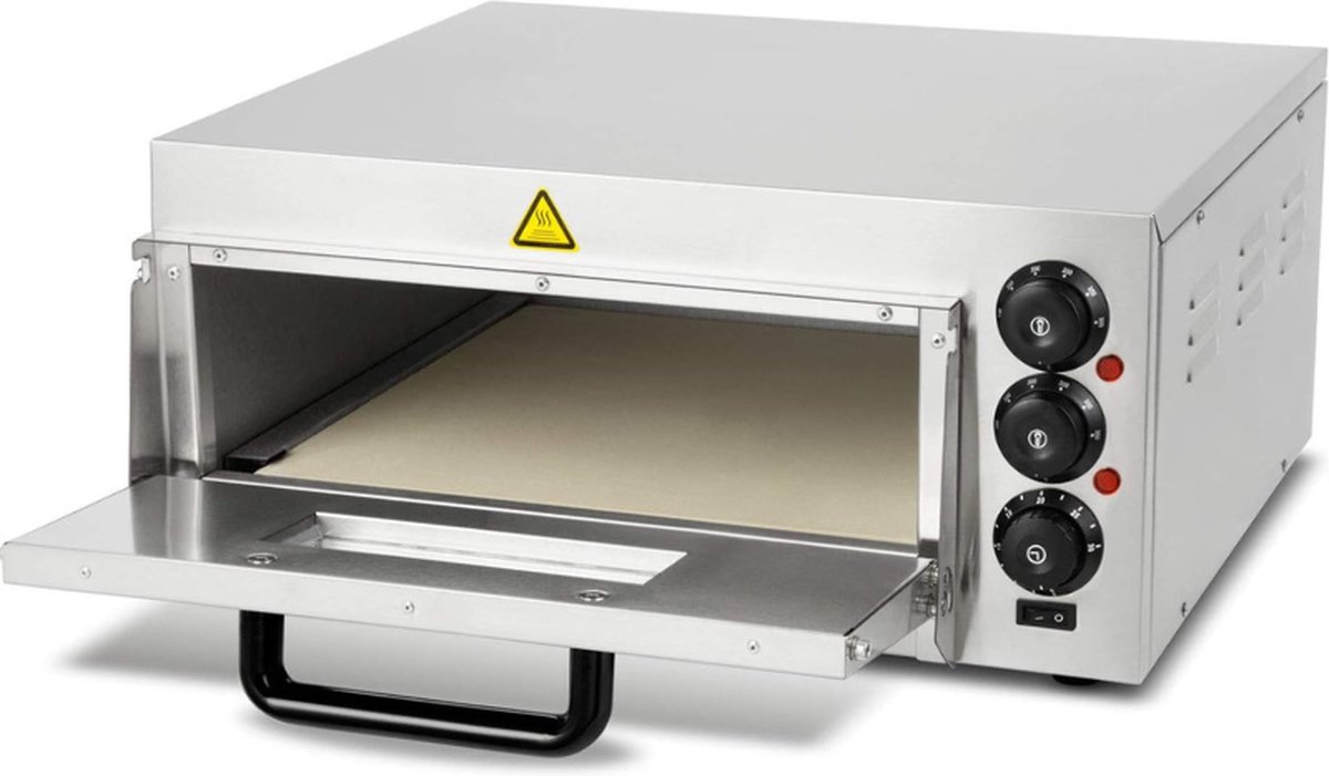Gastro Pizzaoven RVS met Vuurvaste Steen en Timer