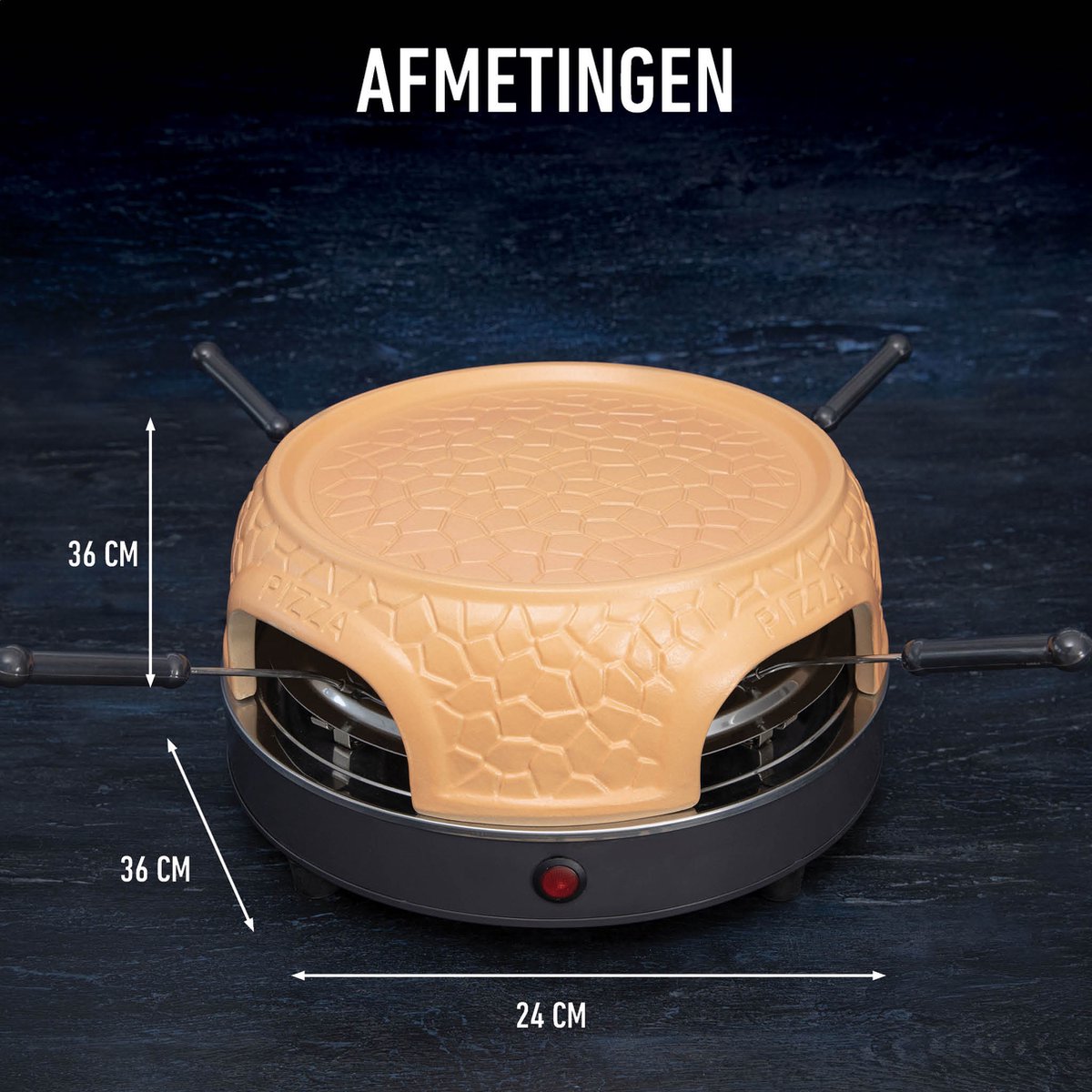 Gastronoma Pizza Oven 4 Personen Keramiek Grijs 18310016