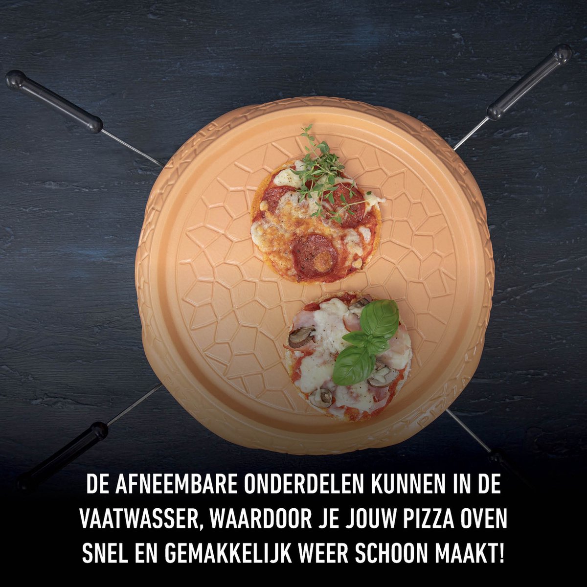 Gastronoma Pizza Oven 4 Personen Keramiek Grijs 18310016