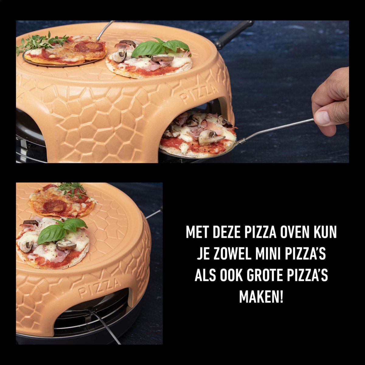 Gastronoma Pizza Oven 4 Personen Keramiek Grijs 18310016