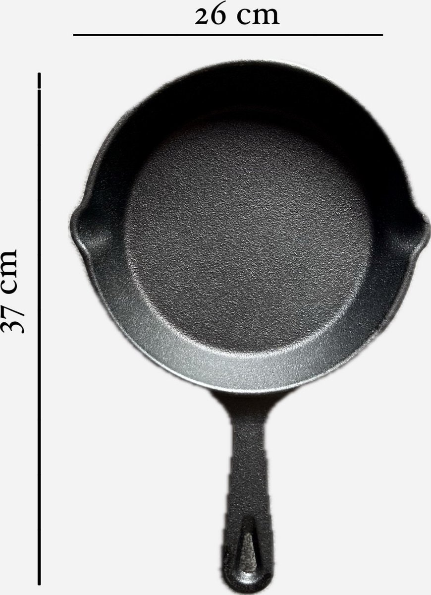 Gietijzeren grillpan groot 26 cm