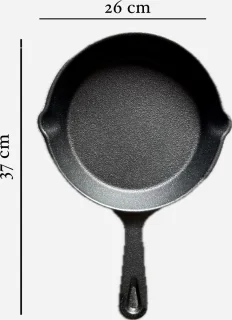 Gietijzeren grillpan groot 26 cm