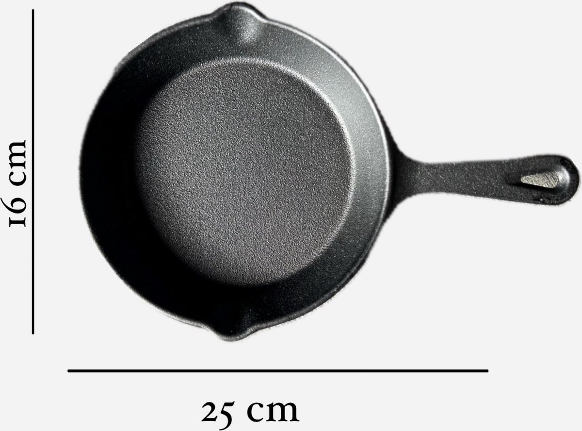 Gietijzeren grillpan pizzaoven 16 cm klein