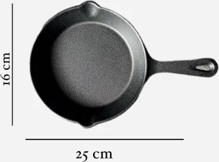 Gietijzeren grillpan pizzaoven 16 cm klein