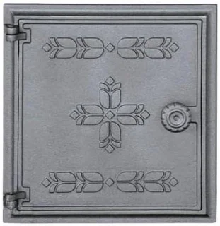 Gietijzeren inspectiedeur 275x295 mm zwart metallic