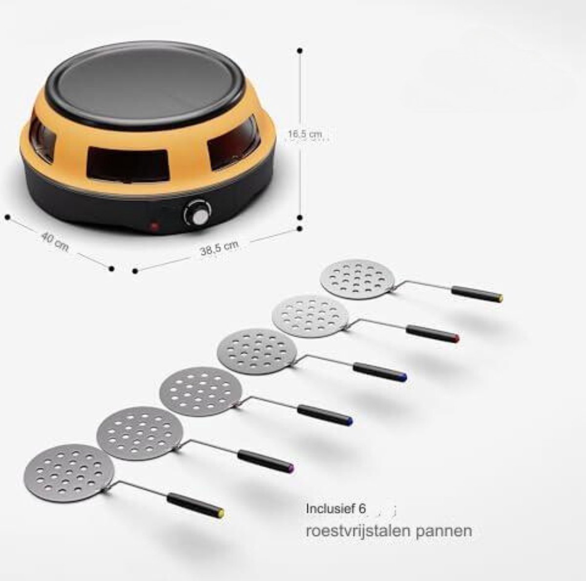 Gourmet 3-in-1 Raclettegrill met Pizzaoven voor 6 Personen
