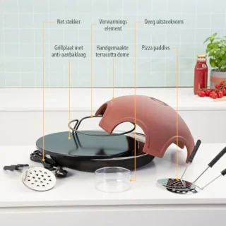 Gourmet Terracotta Pizzaoven 6 Personen Bruin