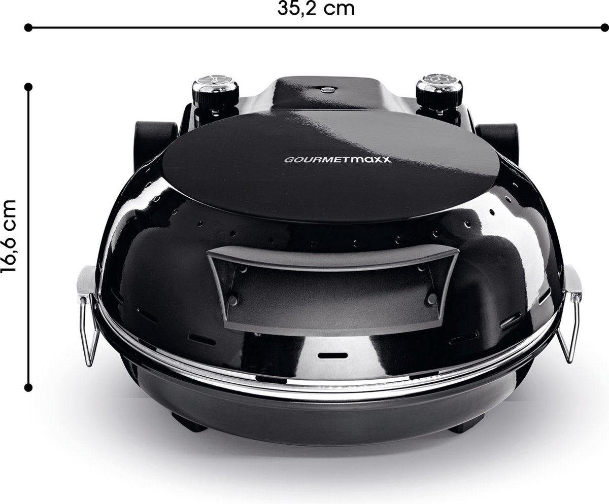 GOURMETmaxx Pizza Maker Zwart met Pizzasteen