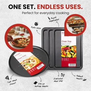 Griddle Set 3-delig + 32 cm Pizza Bakplaat - Medium Ovenbakplaten