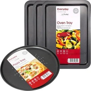 Griddle set van 3 en non-stick pizza bakplaat bundel