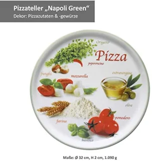 Groene Pizzaplaat Ø32 cm - Porseleinen bord