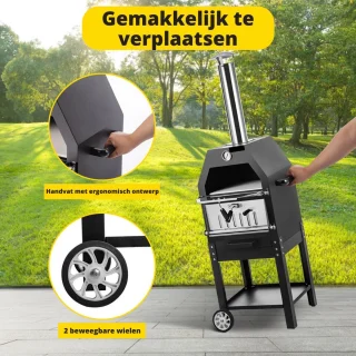 Happyment Houtgestookte Pizza Oven Buiten inclusief Accessoires