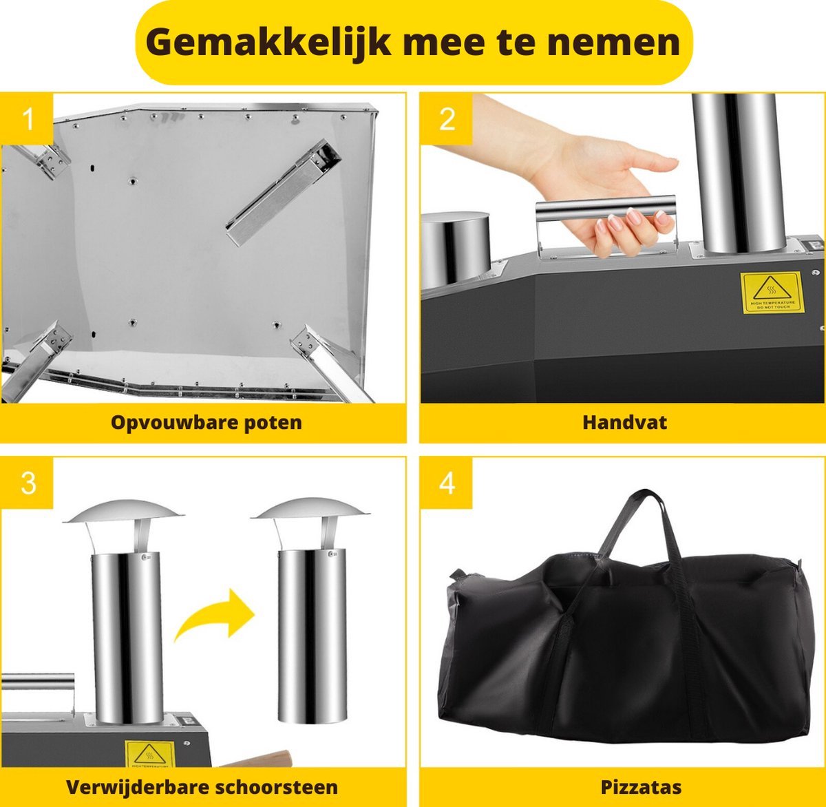 Happyment Houtgestookte Pizza Oven Buiten Steenoven