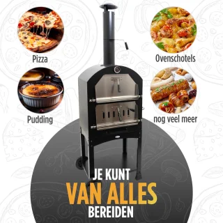 HEAT Outdoor Living Houtgestookte Pizza Oven op Wieltjes