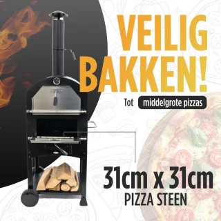 HEAT Outdoor Living Houtgestookte Pizza Oven op Wieltjes