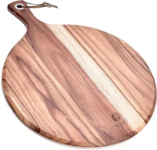Houten pizzaschep en snijplank