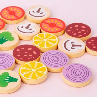 Houten pizzaset - multicolor