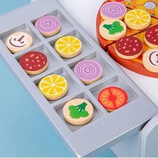 Houten pizzaset - multicolor