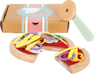 Houten Pizzaset Speelkeuken 19 x 19 cm