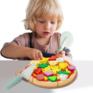 Houten pizzaspeelgoed