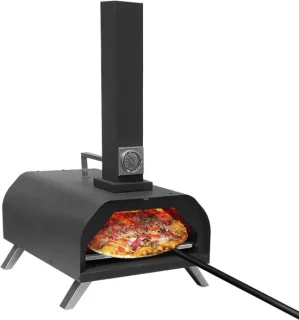 Houtoven pizzaoven - buitenoven - 25,5 cm - zwart