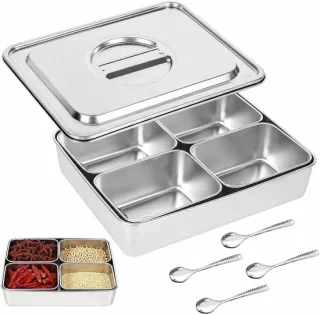 Ingrediëntenhouder voor pizza van roestvrij staal