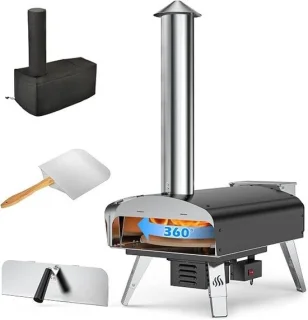 Kavora pizzaoven zwart 35x68x77 cm