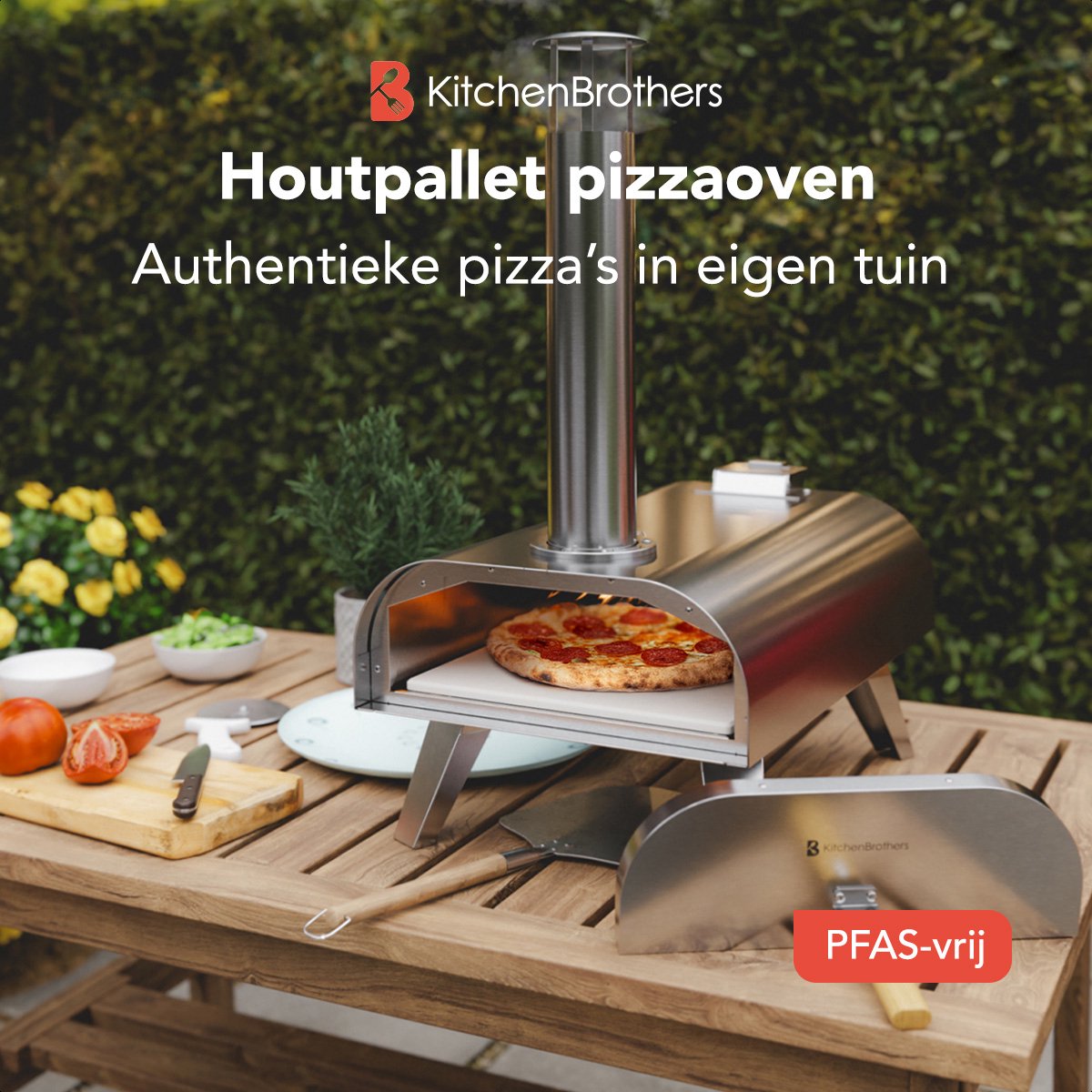 Wat vinden we goed aan de KitchenBrothers Pizza Oven Tafelmodel RVS Houtgestookt
