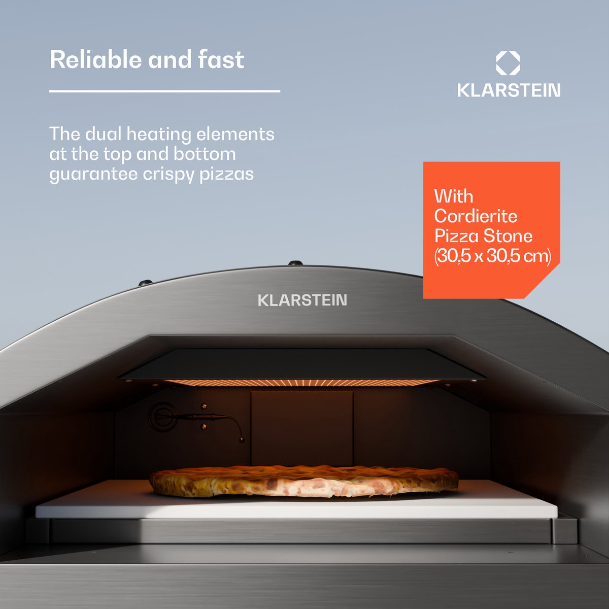 Klarstein Lafiamma Elektrische Pizzaoven 2200W RVS