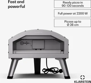 Klarstein Lafiamma Elektrische Pizzaoven 2200W RVS