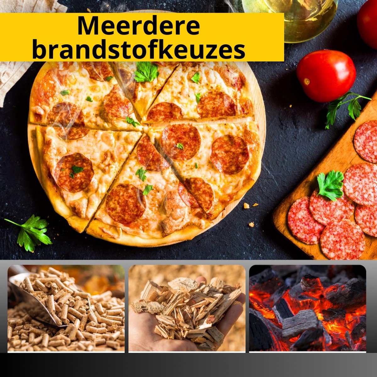 Livano Pizza Oven Buiten Houtgestookt Steenoven inclusief Accessoires