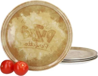 MamboCat Perfetto pizza borden set van 4, geel, 31,5 cm