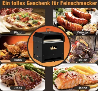 Mara Pizzaoven 4-in-1 Outdoor Zwart 36x33,5x43,5 cm