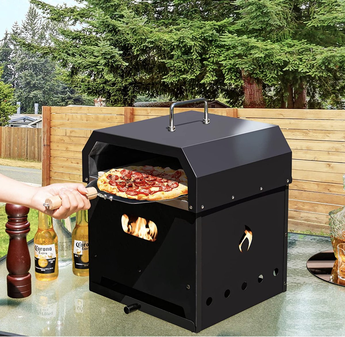 Mara Pizzaoven 4-in-1 Outdoor Zwart 36x33,5x43,5 cm