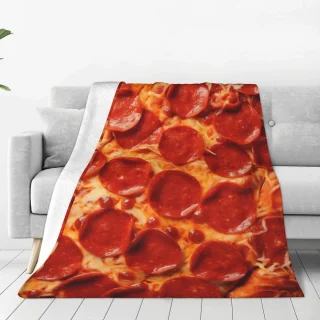 Merknaam Pizza-dekentje (Flanel Plaid)