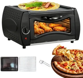 Mini elektrische pizza oven - zwart