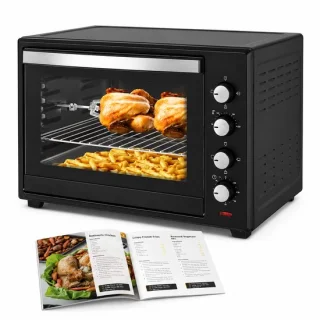 Mini oven heteluchtoven 60l met rotisserie en grill