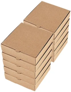 Mini pizza dozen kleine pizzadoosjes 16x16x4 cm lichtbruin