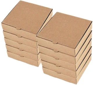 Mini pizza dozen - verpakkingsdozen snacks - 16x16x4 cm - lichtbruin