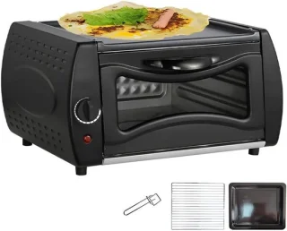 Mini pizzaoven - aanrechtoven broodrooster - 39x30x22cm - zwart