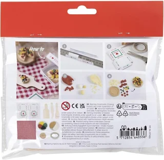 Miniatuur pizzaset - kerstdecoratie