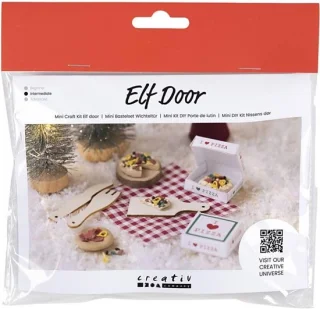 Miniatuur pizzaset - kerstdecoratie