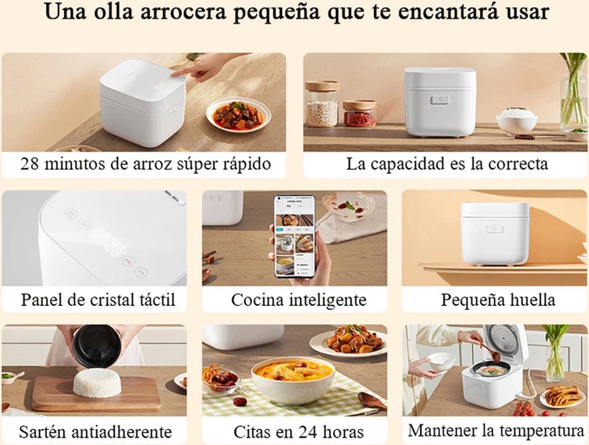Multi Cooker Rijstkoker met Stomer 1.5L Wit 350W