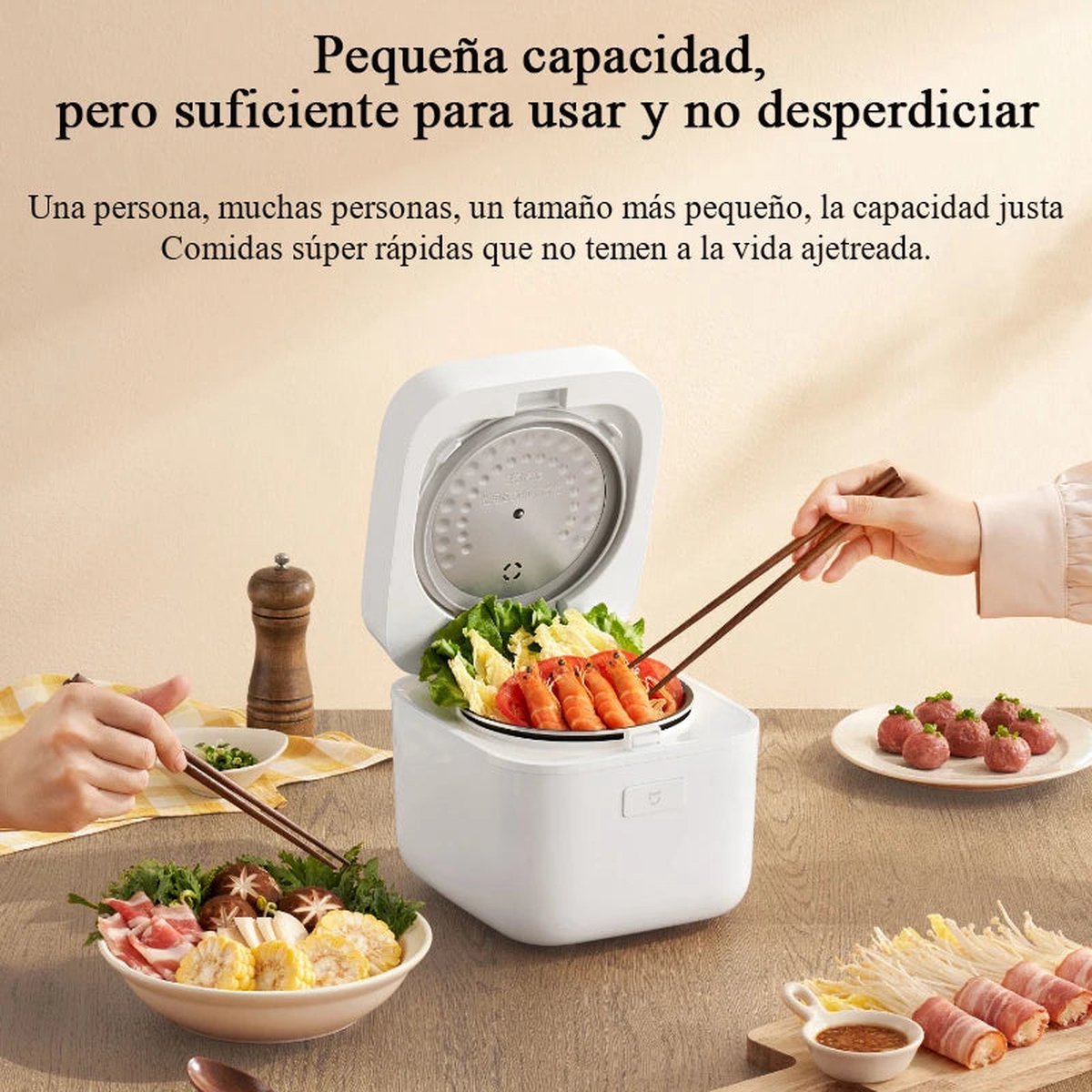 Multi Cooker Rijstkoker met Stomer 1.5L Wit 350W
