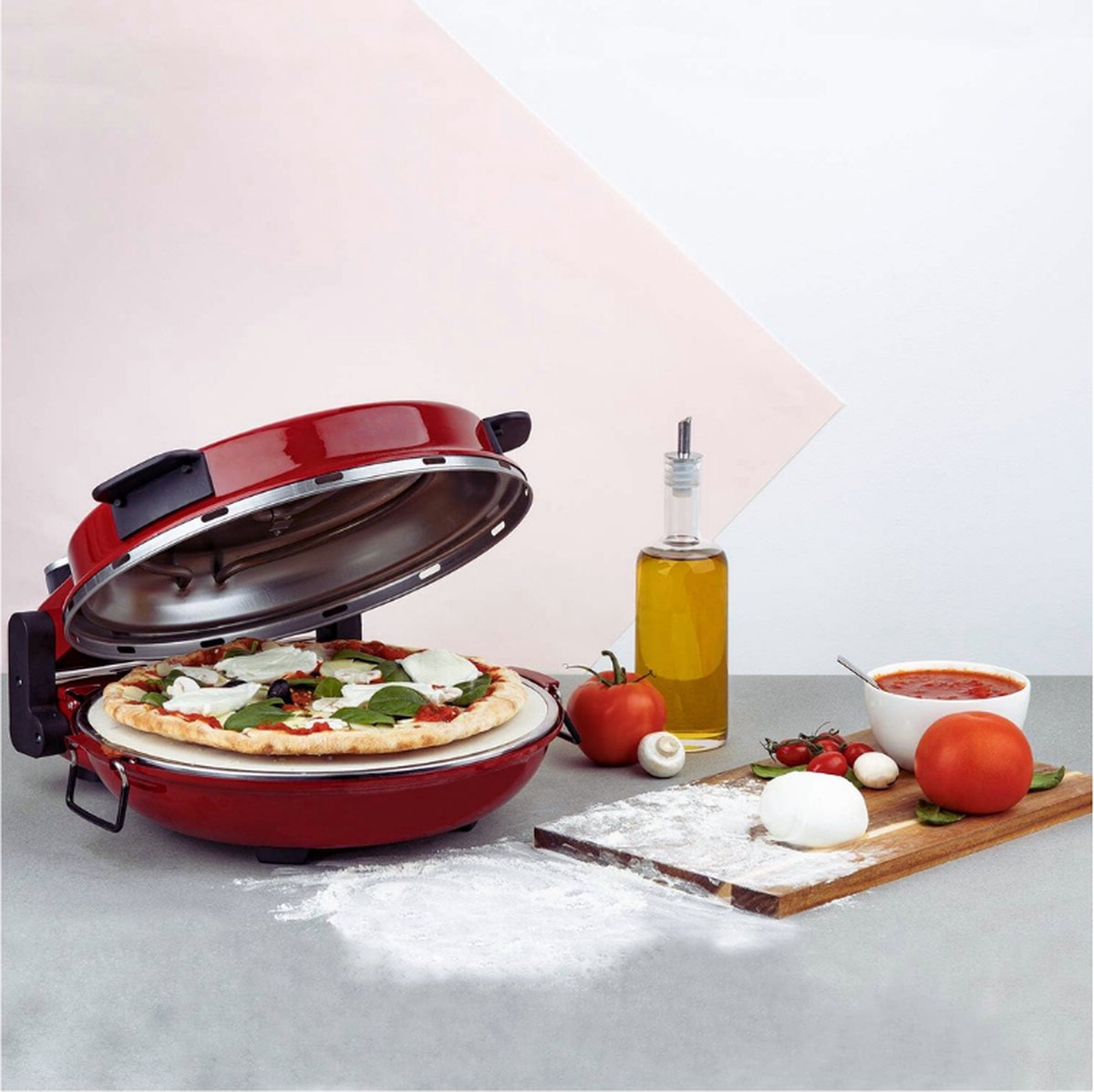 NAPL350 Elektrische Pizza Oven Rood Professional