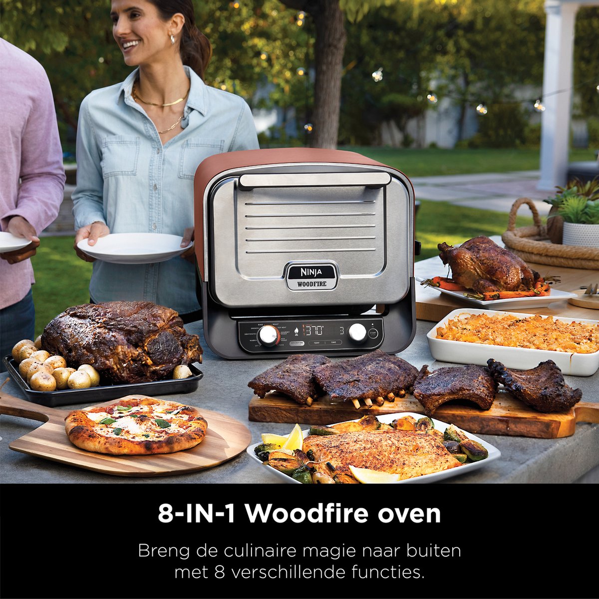 Ninja Woodfire OO101EU Elektrische Buiten Pizza Oven en Smoker
