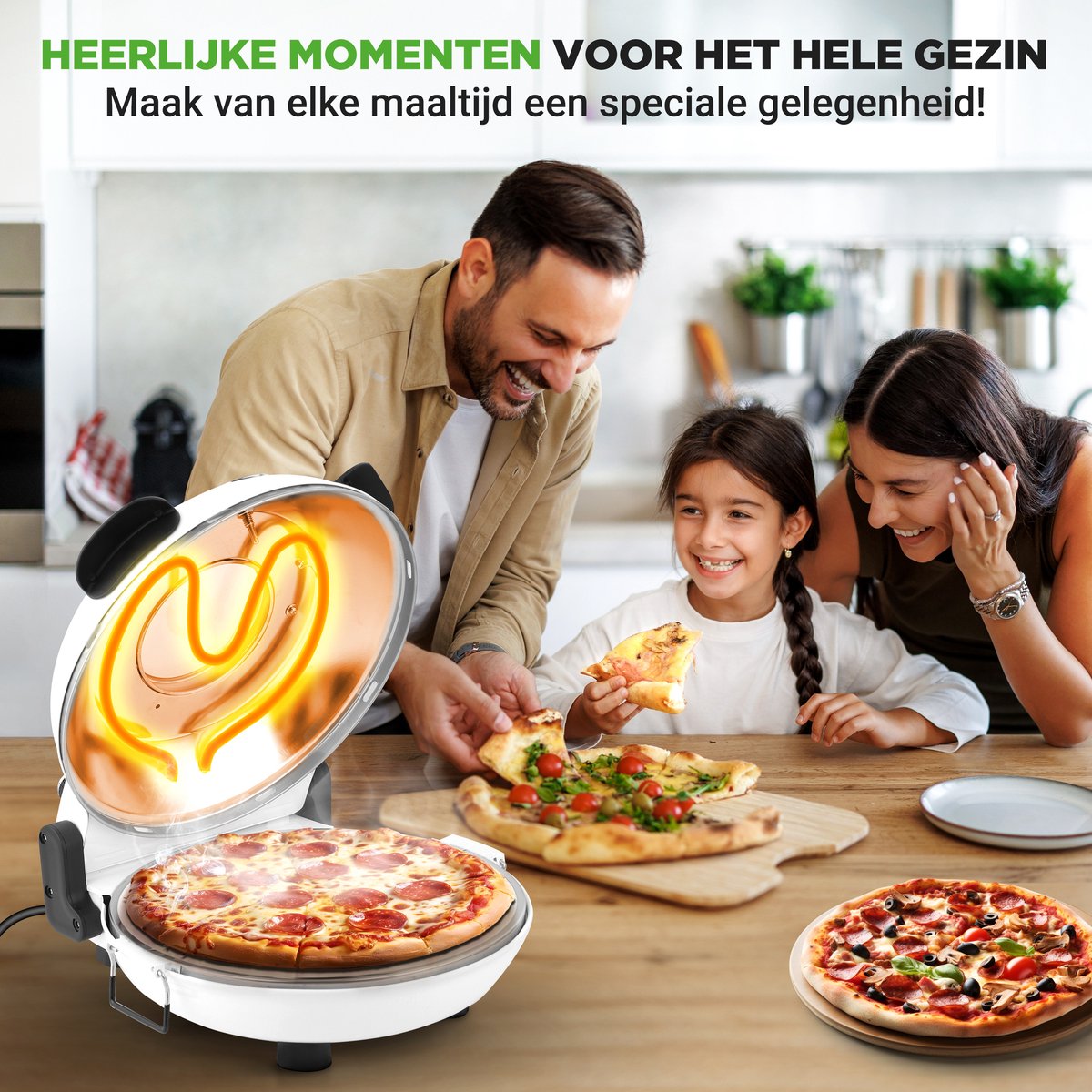 Wat vinden we goed aan de Nutrichef Elektrische Pizza Oven 30 cm 1200W Wit